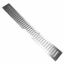 Plain Slotted Air Vent Cover 24" x 3" Polished Chrome