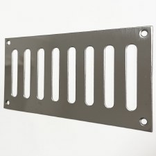 Plain Slotted Air Vent 6" x 3" Polished Stainless Steel