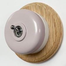Round Dolly Light Switch 1 Gang Lilac White Base