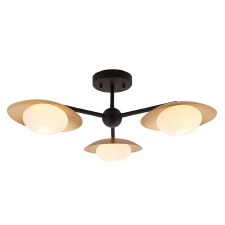 Plush 3 Light Globe Semi-Flush Gold & Dark Bronze Plush 3 Light Globe Semi-Flush Gold & Dark Bronze