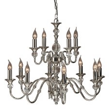 Interiors 1900 Polina 12 Light 2 Tier Chandelier Polished Nickel