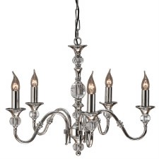 Interiors 1900 Polina 5 Light Chandelier Polished Nickel
