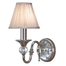 Interiors 1900 Polina Wall Light Polished Nickel Beige Shades