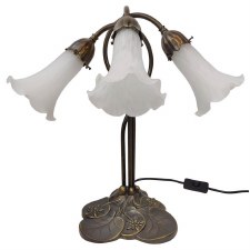 Pond Lily Table Lamp White Shades