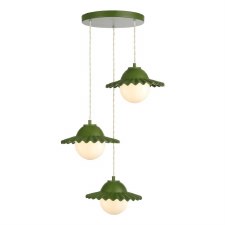 David Hunt Pop 3 Light Cluster Pendant Bespoke Juniper Green