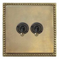 Regency Dolly Switch 2 Gang Antique Satin Brass