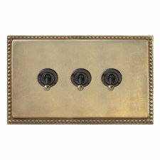 Regency Dolly Switch 3 Gang Antique Satin Brass