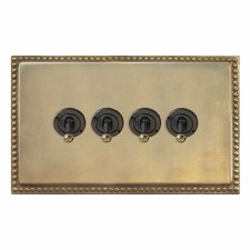 Regency Dolly Switch 4 Gang Antique Satin Brass