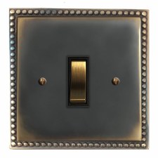 Regency Rocker Light Switch 1 Gang Dark Antique Relief