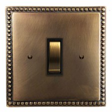 Regency Rocker Light Switch 1 Gang Hand Aged Brass