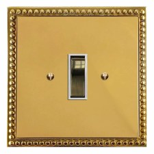 Regency Rocker Light Switch 1 Gang Polished Brass Lacquered & White Trim