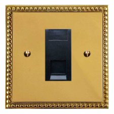 Regency Telephone Socket Secondary Polished Brass Unlacquered