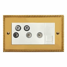 Regency Sky+ Socket Polished Brass Lacquered & White Trim