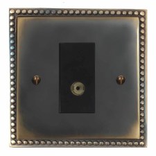 Regency TV Socket Outlet Dark Antique Relief