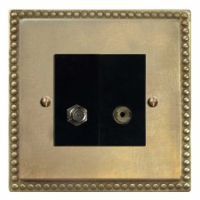 Regency Satellite & TV Socket Outlet Antique Satin Brass