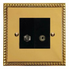 Regency Satellite & TV Socket Outlet Polished Brass Unlacquered