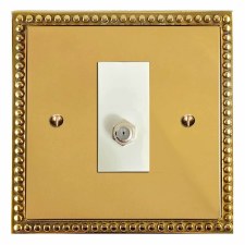 Regency Satellite Socket Polished Brass Lacquered & White Trim