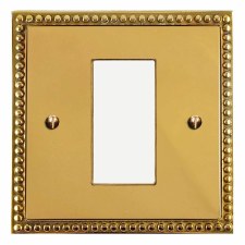 Regency Plate for Modular Electrical Components 50x25mm Polished Brass Unlacquered