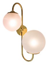 Twin Prismatic Globe Wall Light Polished Brass