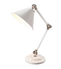 Elstead Provence Element Table Lamp White & Nickel