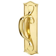 Croft 4130 Door Pull Handle Left Hand Polished Brass Unlacquered