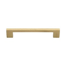 Heritage Metro Hammered Pull Handle 96mm Satin Brass Lacquered