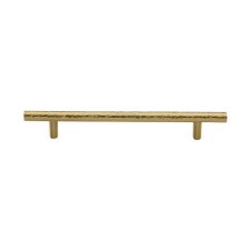 Heritage Round Hammered Pull Handle 101mm Satin Brass Lacquered