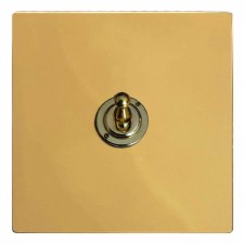 Victorian Dolly Switch 1 Gang Polished Brass Unlacquered