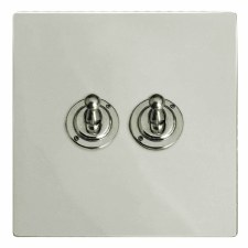 Victorian Dolly Switch 2 Gang Polished Nickel