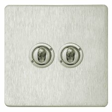 Victorian Dolly Switch 2 Gang Satin Nickel