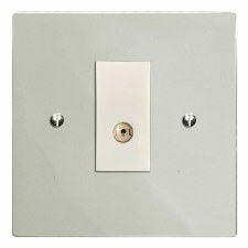 Victorian TV Socket Outlet Polished Nickel