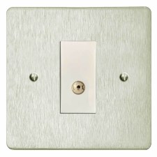 Victorian TV Socket Outlet Satin Nickel