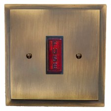 Victorian Fused Spur Connection Unit Illuminated Indicator Antique Brass Lacquered