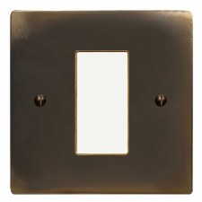 Victorian Plate for Modular Electrical Components 50x25mm Dark Antique Relief