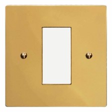 Victorian Plate for Modular Electrical Components 50x25mm Polished Brass Unlacquered