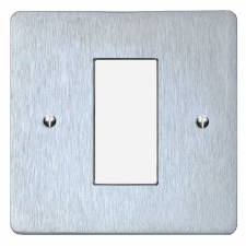 Victorian Plate for Modular Electrical Components 50x25mm Satin Chrome