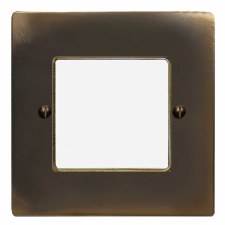 Victorian Plate for Modular Electrical Components 50x50mm Dark Antique Relief