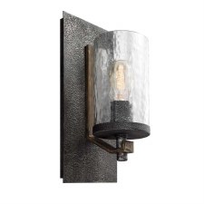 Quintiesse Angelo Wall Light Slate Grey & Weathered Oak