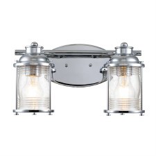 Quintiesse Ashland Bay Double Bathroom Wall Light Polished Chrome