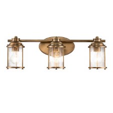 Quintiesse Ashland Bay Triple Bathroom Wall Light Natural Brass