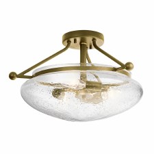Quintiesse Belle Semi Flush Ceiling Light Brushed Natural Brass
