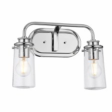 Quintiesse Braelyn Double Bathroom Wall Light Polished Chrome