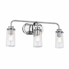 Quintiesse Braelyn Triple Bathroom Wall Light Polished Chrome