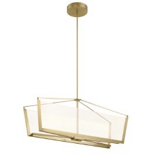 Quintiesse Caltern LED Linear Pendant Champagne Gold