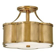 Quintiesse Chance Semi Flush Light Heritage Brass Quintiesse Chance Semi Flush Light Heritage Brass