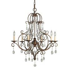 Feiss Chateau 6 Light Chandelier Mocha Bronze Feiss Chateau 6 Light Chandelier Mocha Bronze