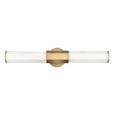 Quintiesse Facet Double Bathroom Wall Light Heritage Brass