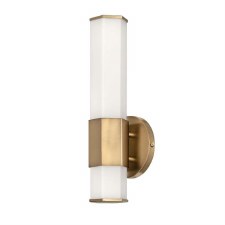 Quintiesse Facet Single Bathroom Wall Light Heritage Brass