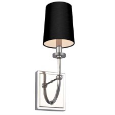 Quintiesse Felixstowe Bathroom Wall Light Polished Chrome & Black Shade Quintiesse Felixstowe Bathroom Wall Light Polished Chrome & Black Shade