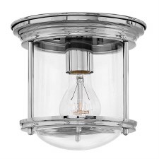 Quintiesse Hadrian Mini Flush Ceiling Light Chrome with Clear Glass